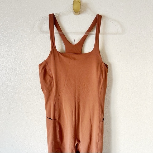 New FP Movement by Free People Clay Brown Onesie Shortie Romper size L - Picture 3 of 12